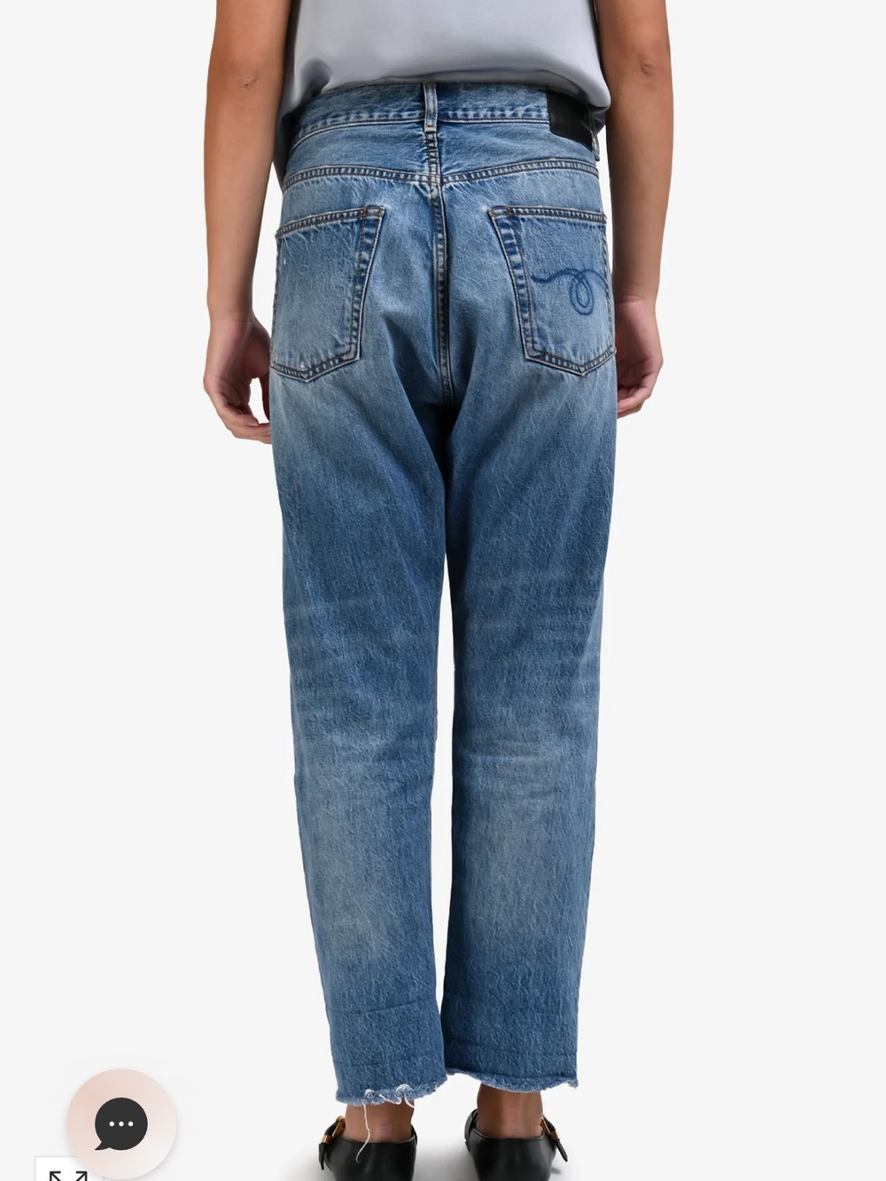 R13 Crossover Straight Leg Jeans in the 'Jasper' wash. - Picture 6 of 14